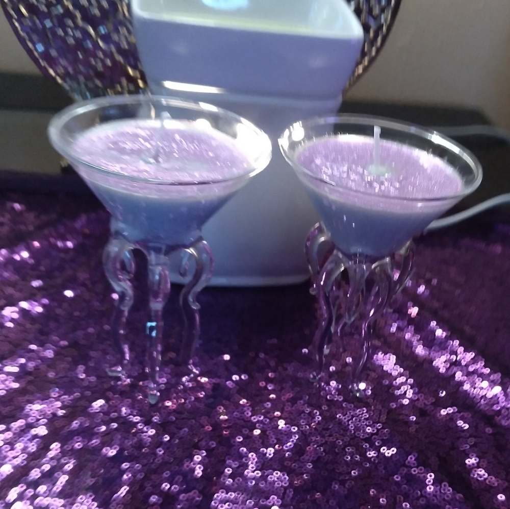 Set of 2 wine glass candles